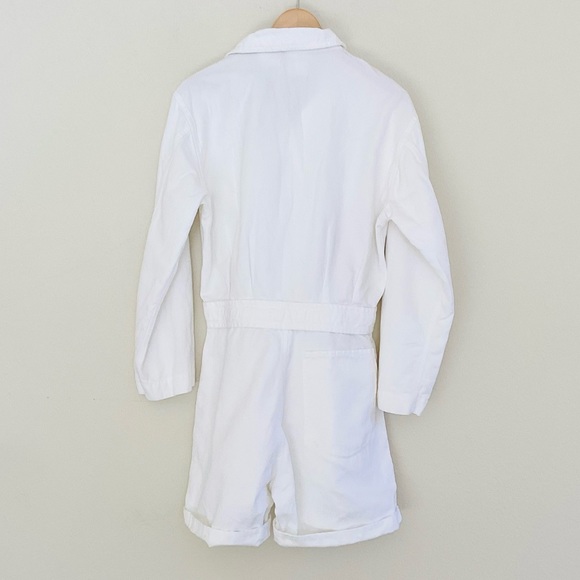 Nili Lotan Ariana White Tie Front Utility Belted Romper SZ S - Picture 4 of 5